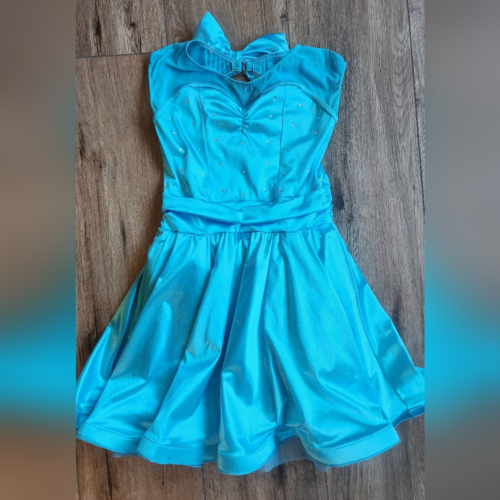 Weissman teal turquoise dance dress CXL
